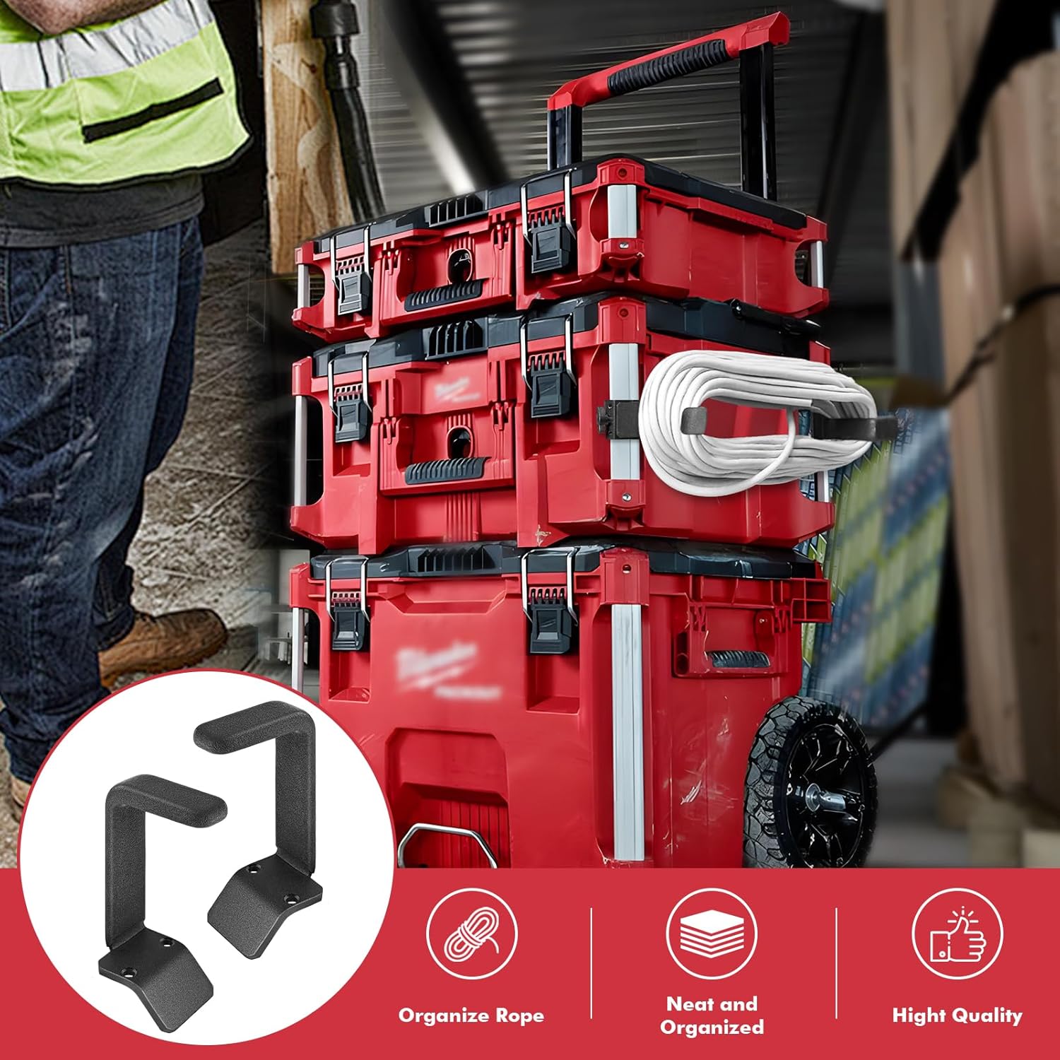 Keep your extension cords organized with the Packout Extension Cord Holder. A simple and effective storage solution for Milwaukee Packout users to prevent tangles and clutter.