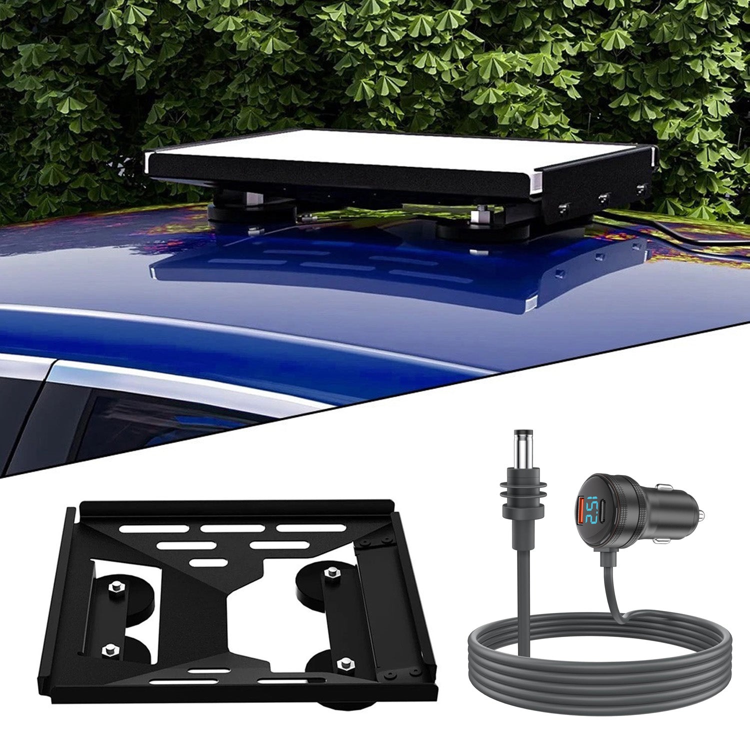 Starlink Mini Magnetic Mount Kit with 16.4FT Waterproof Power Cable – Heavy-Duty Steel Bracket, Quick-Release System, Weather-Resistant DC Extension
