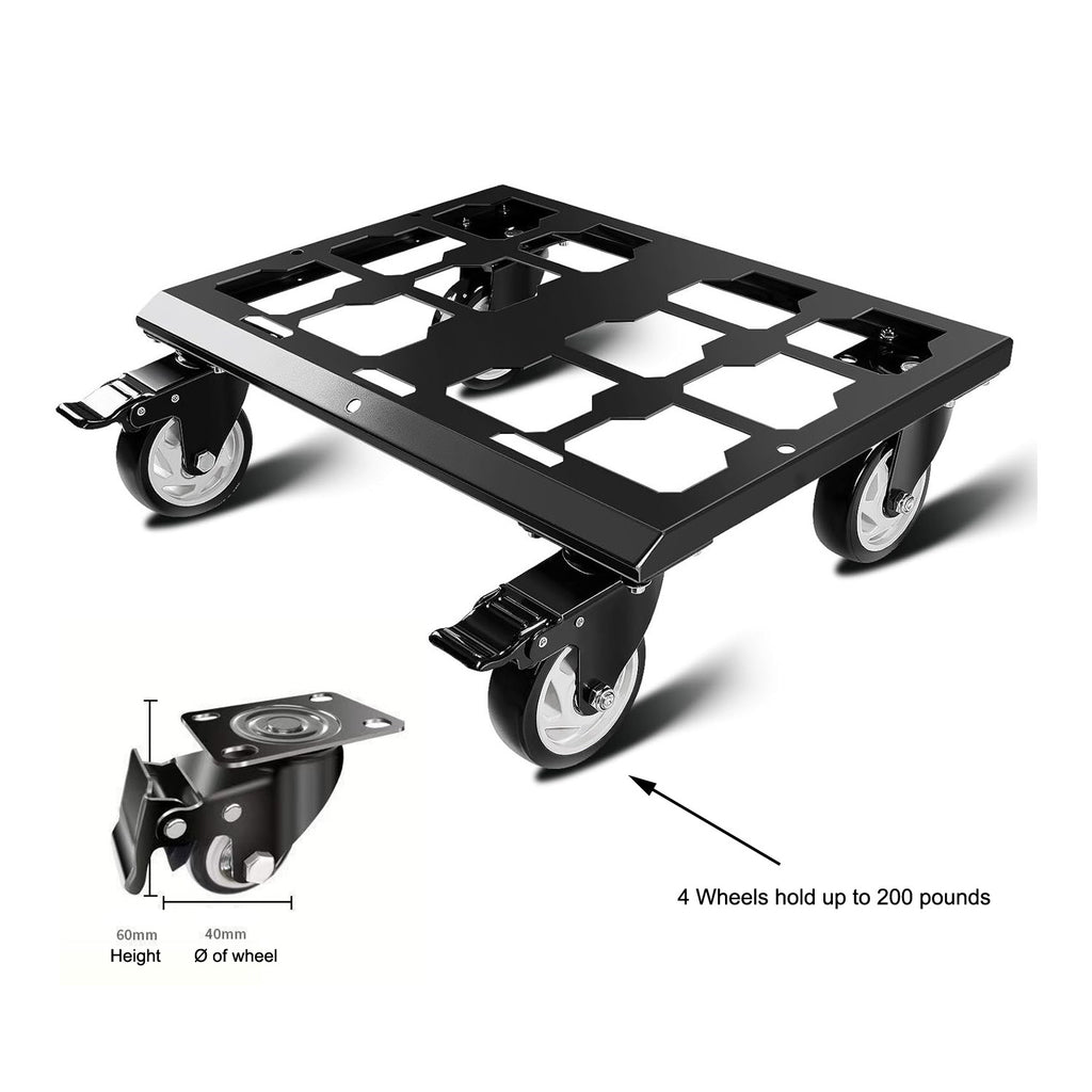 Heavy-Duty Packout Dolly Cart – 200lb, No-Drill, Locking Wheels