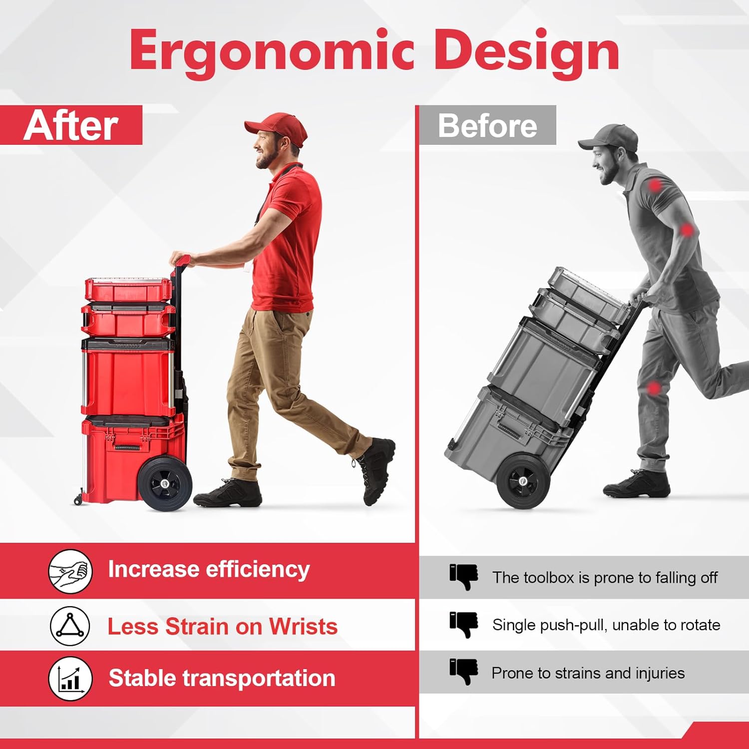 Front Wheels Compatible for Milwaukee Packout Rolling Tool Box,Packout Caster Wheels Accessories for Packout Tool Box,Making Transportation Easier