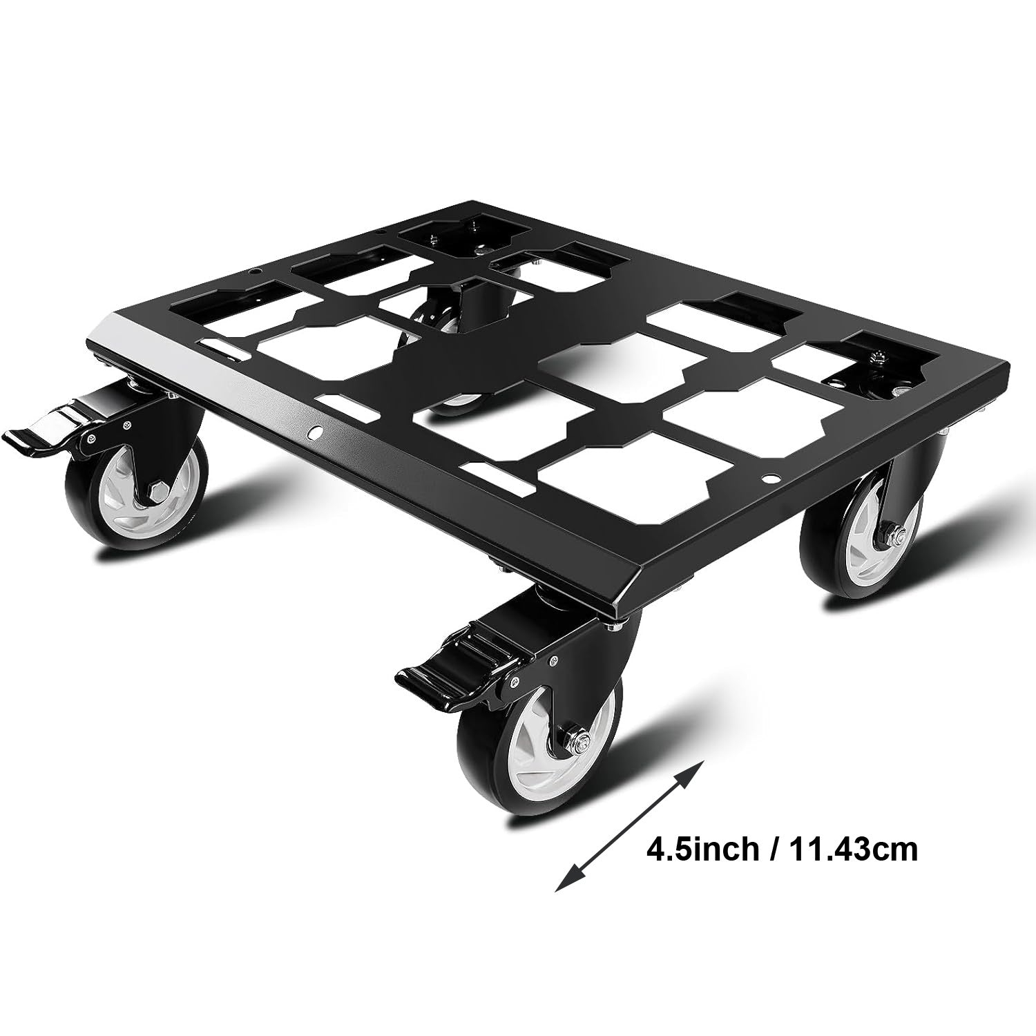 Larger Wheels Heavy Duty Tool Box Dolly Compatible with Milwaukee Packout Toolboxes, Thickened Carbon Steel Frame, No Drilling Required, Load-Bearing Capacity Up to 200lb