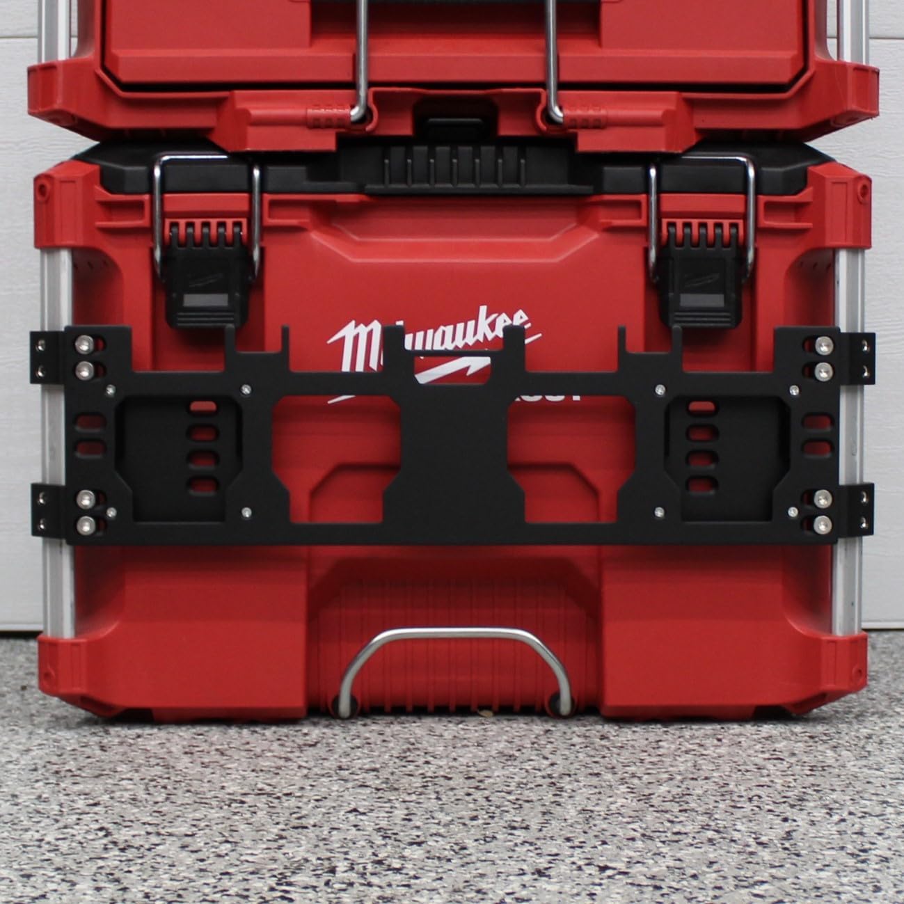Compatible with Milwaukee Packout Toolbox Mounting Plate, Black Mounts Crates