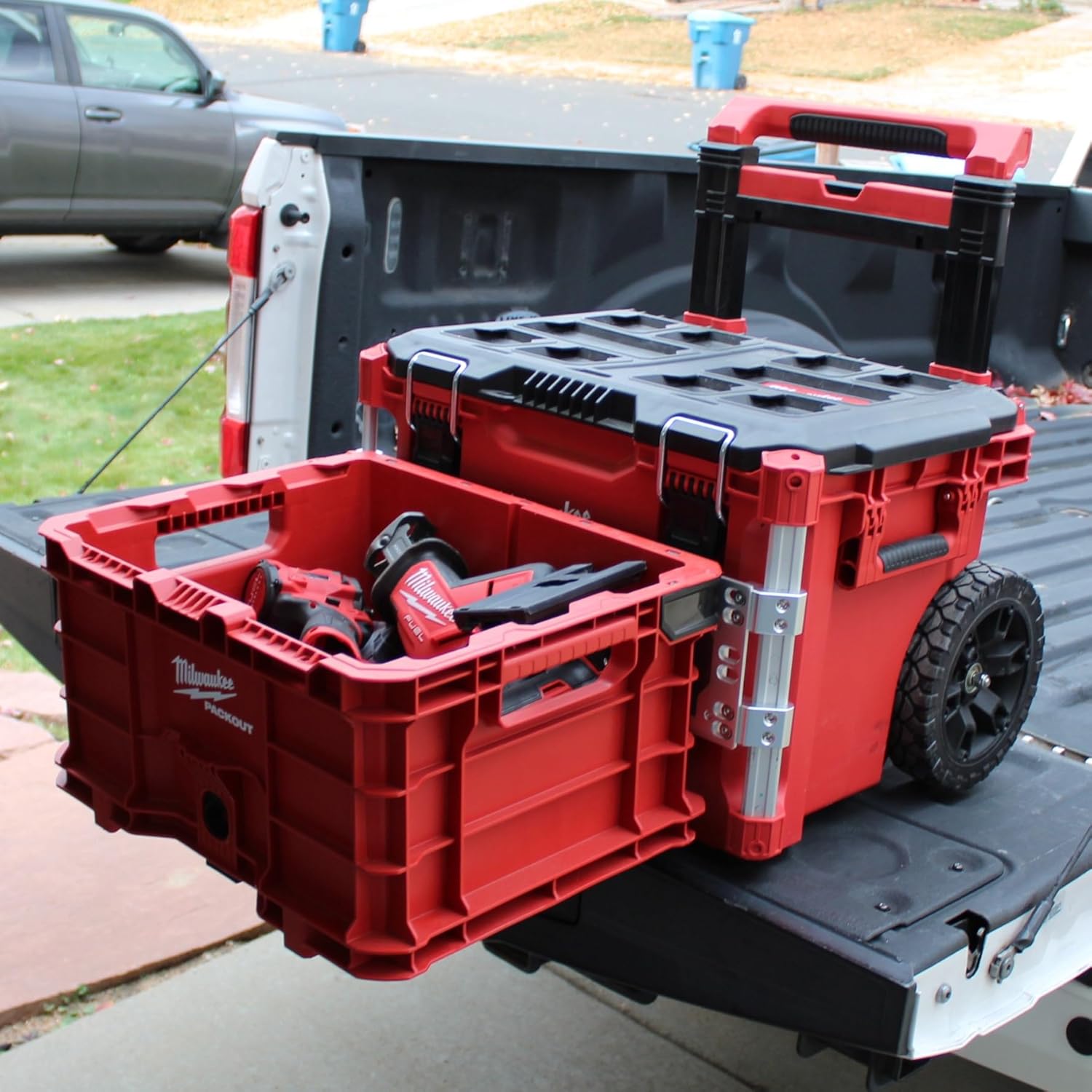 Silver Packout Mount Front &amp; Side Packout Mounting Plate Compatible with Milwaukee Packout Toolbox - Mounts Crates