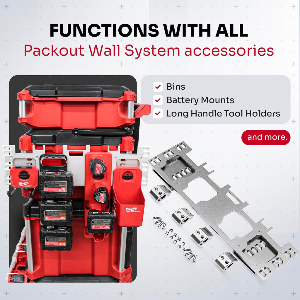 Silver Front & Side Mount Plate for Milwaukee Packout