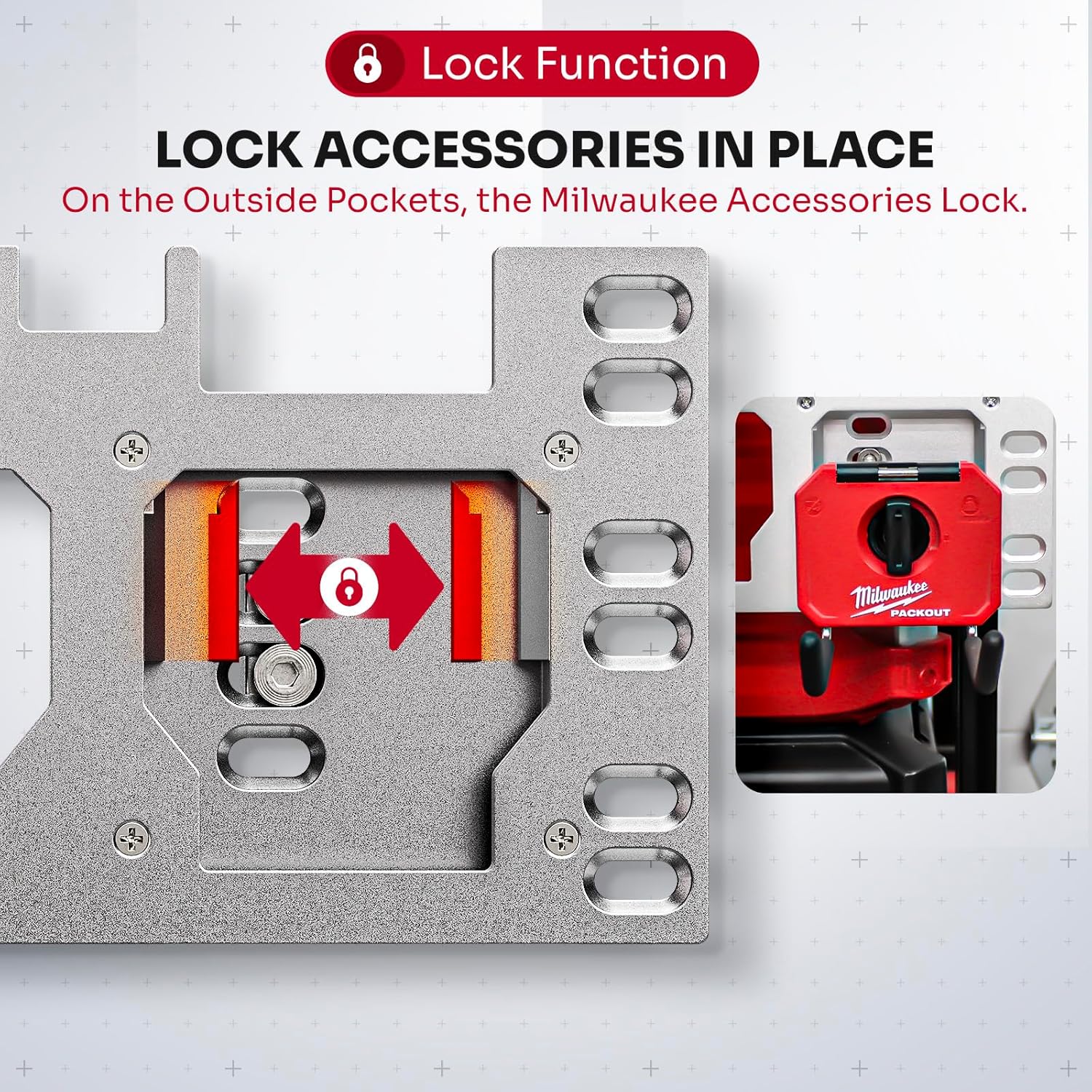 Silver Front & Side Mount Plate for Milwaukee Packout