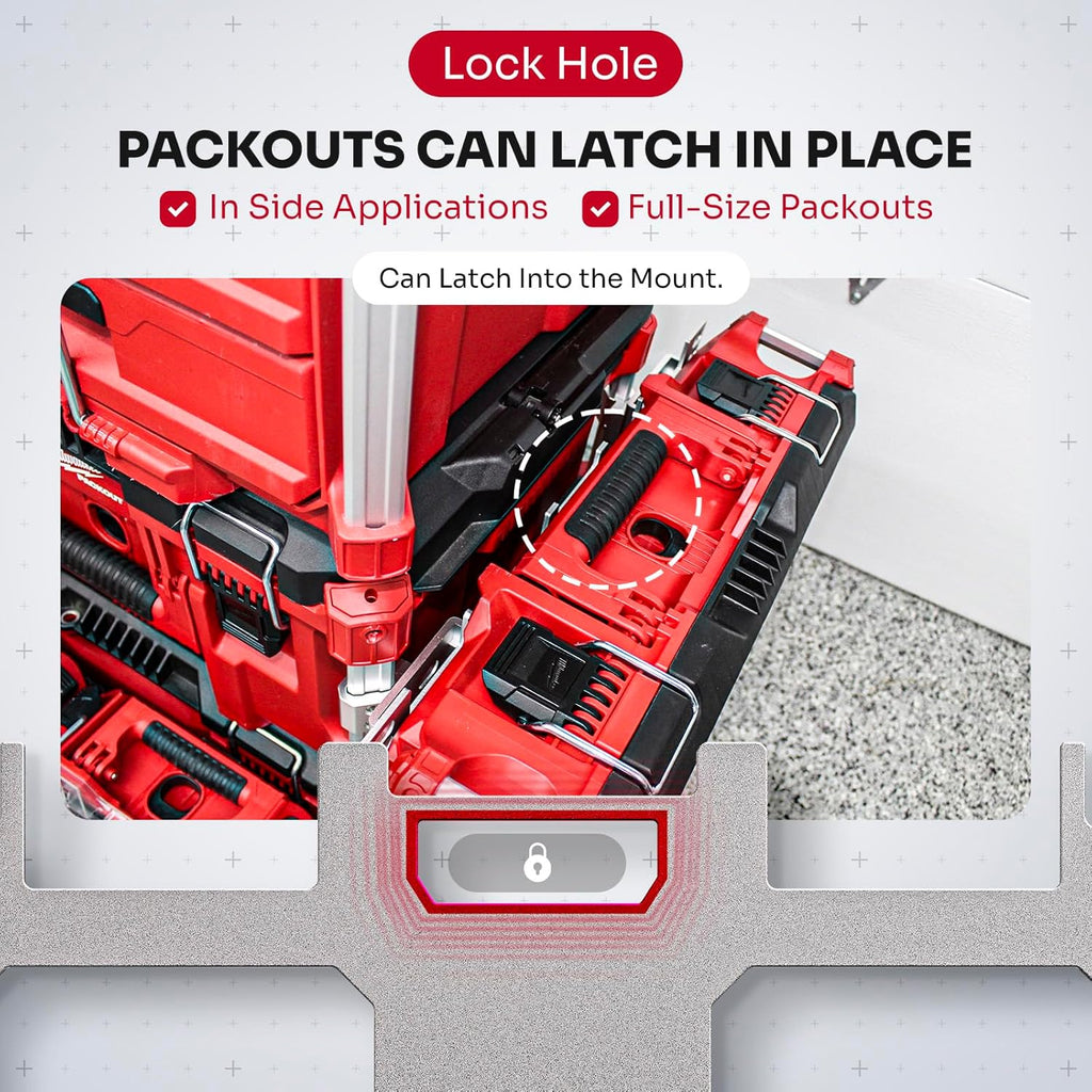 Silver Front & Side Mount Plate for Milwaukee Packout