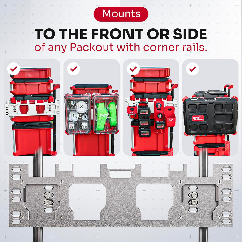Silver Front & Side Mount Plate for Milwaukee Packout