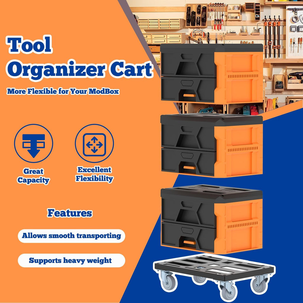 Heavy Duty Metal Dolly for Klein MODbox – Rolling Cart with Locking Casters