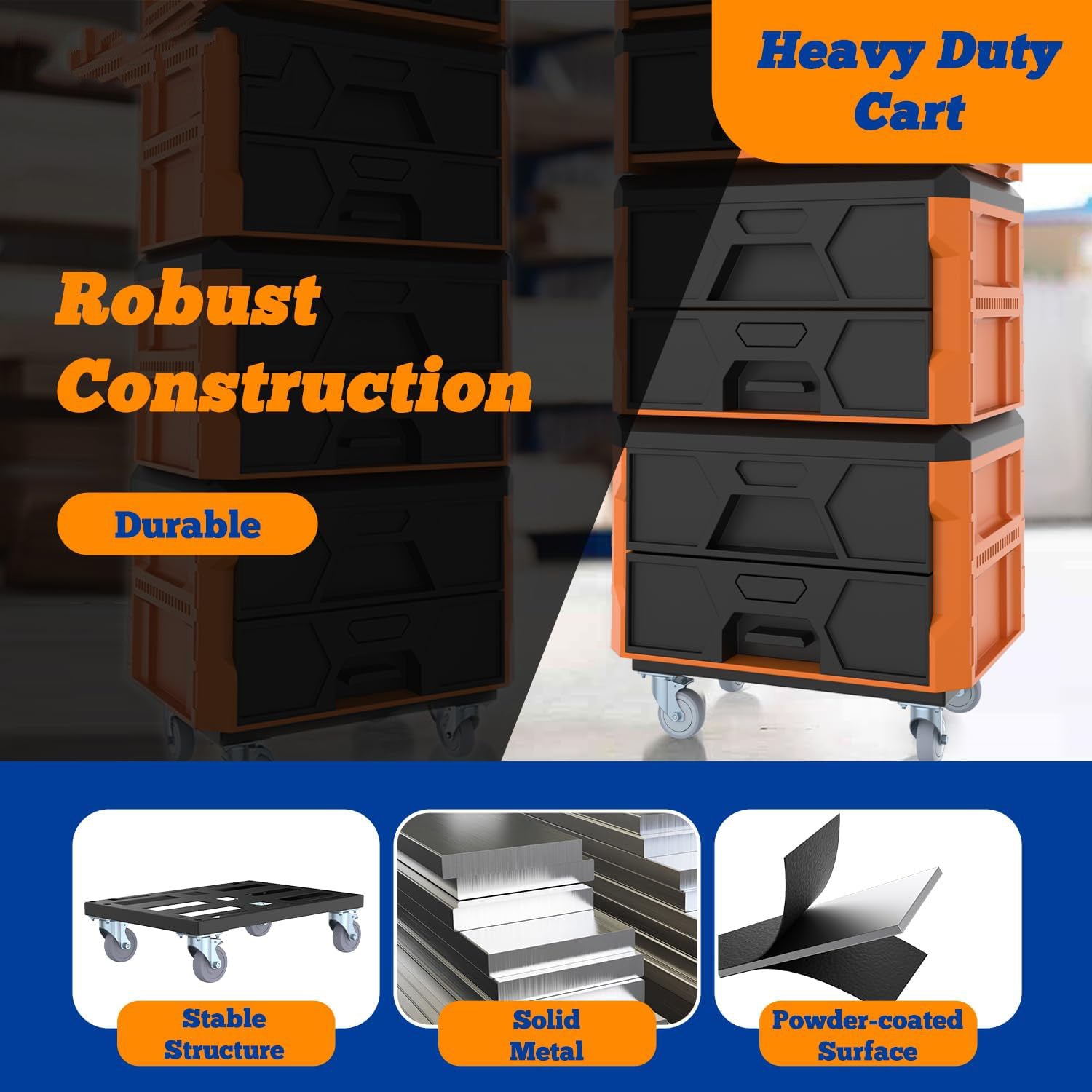 Heavy Duty Metal Dolly for Klein MODbox – Rolling Cart with Locking Casters