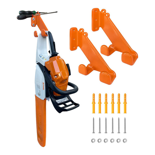 Chainsaw Hanger, 2 Pack Chainsaw Wall Mount, Heavy Duty Chainsaw Holder, Garage Organization Garage Storage Shed Organizer Mounted Chainsaw Rack