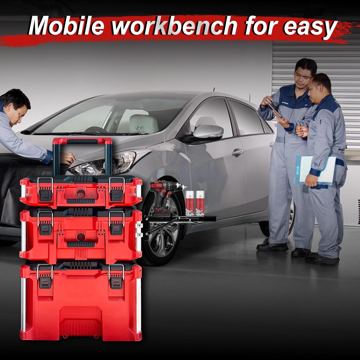 Magnetic Folding Table & Tool Tray Kit for Packout