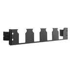 Black metal bottle rack with four slots