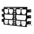 Black metal bracket on a white background