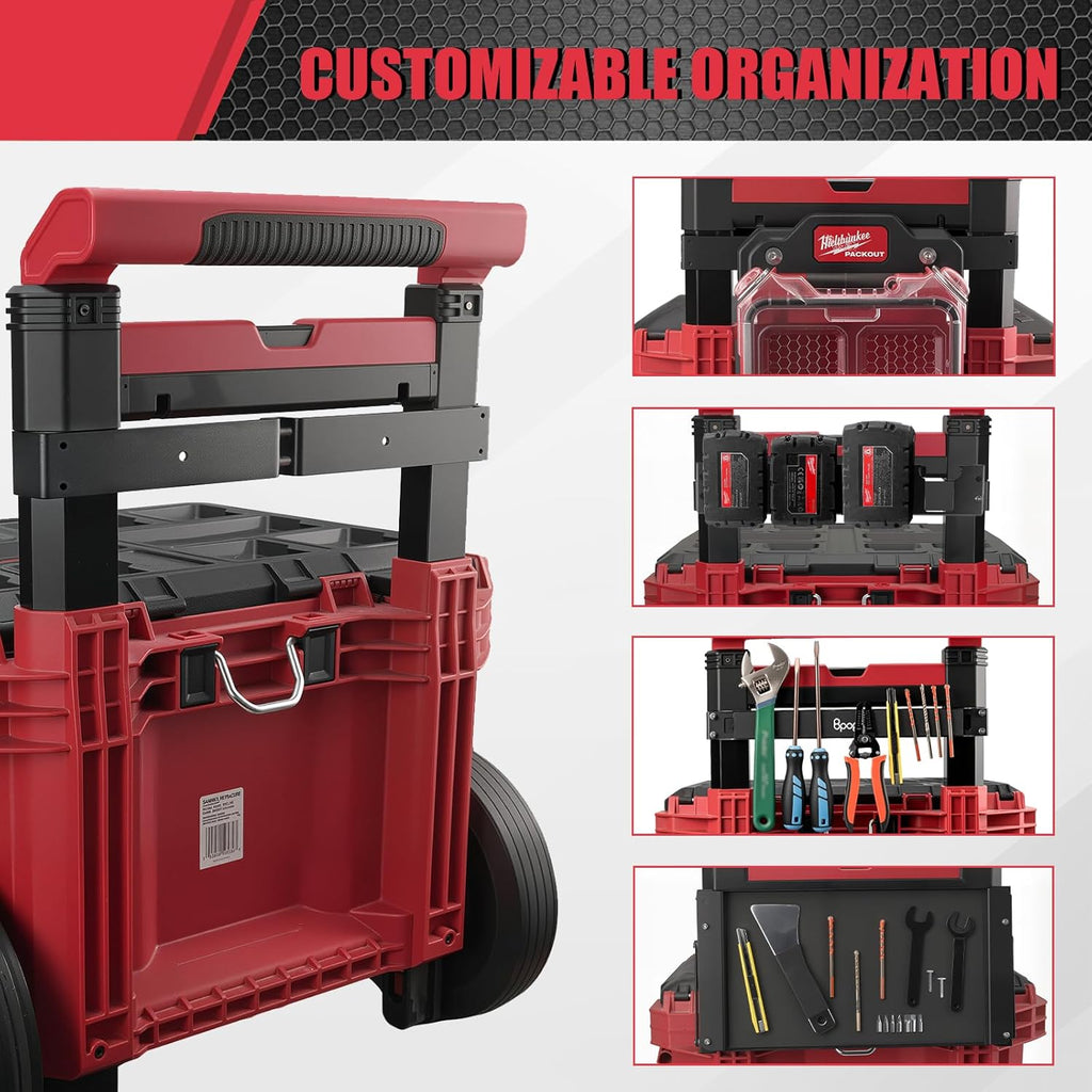 Packout Compact Mounting Plate Holder Compatible with Milwaukee 4822-8426 Rolling Toolbox, Mounted on Packout Toolbox Handle ,Mounting Plate for Tool Storage, Organization