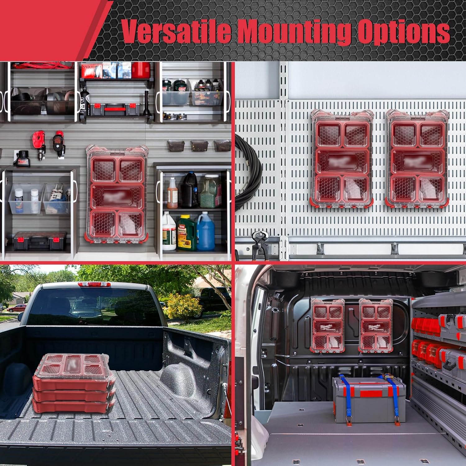 Magnetic Packout Mounting Plate Compatible with Modular Stackable Impact Packout Toolbox (Aluminum Mount Bracket for Truck Beds & Pegboards)
