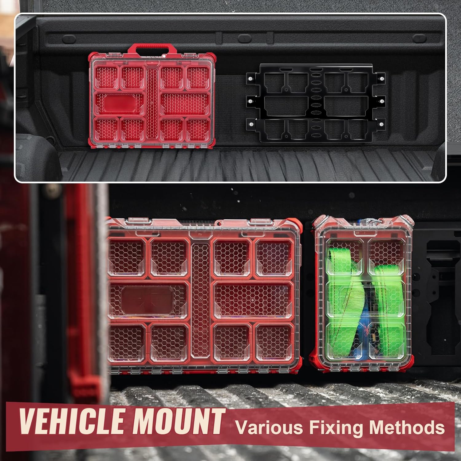 Carbon Steel Packout Mounting Plate Compatible with Modular Stackable Packout Toolbox Full Plate Size