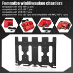 3-in-1 Metal Wall Mount for Milwaukee Chargers, Batteries & Drill