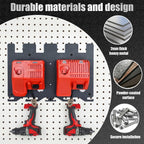 3-in-1 Metal Wall Mount for Milwaukee Chargers, Batteries & Drill