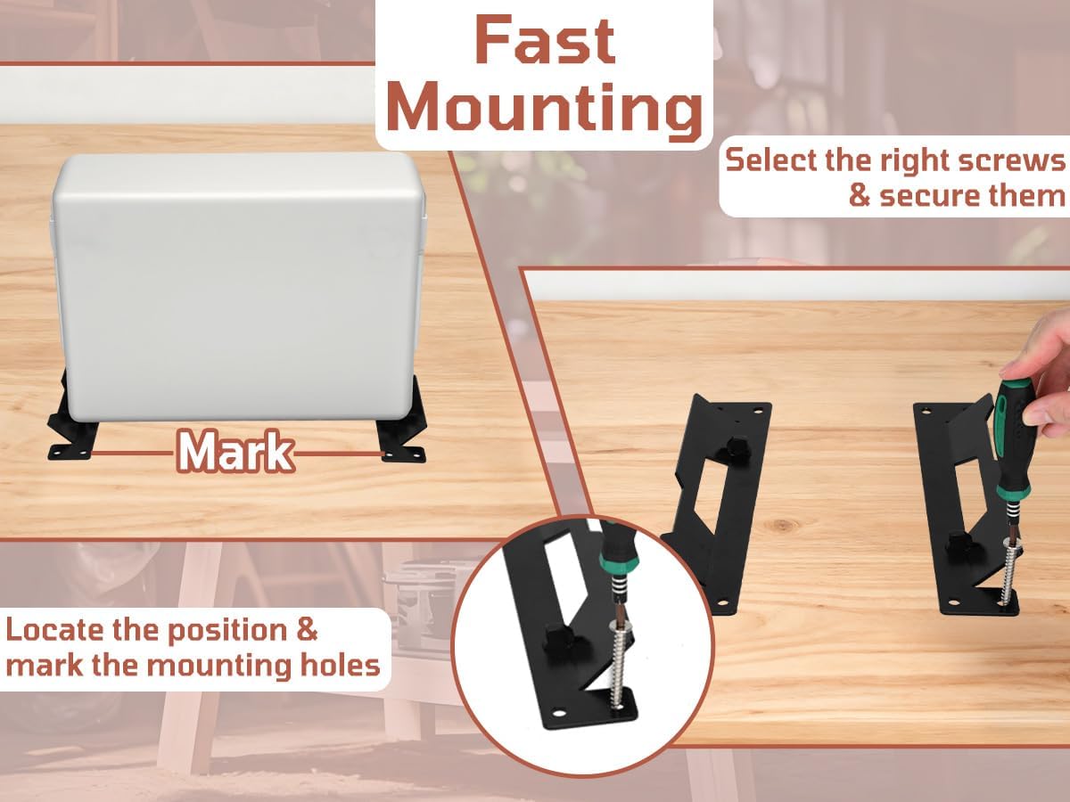 2Pcs Small Metal Mounting Brackets for Toughbuilt Stacktech