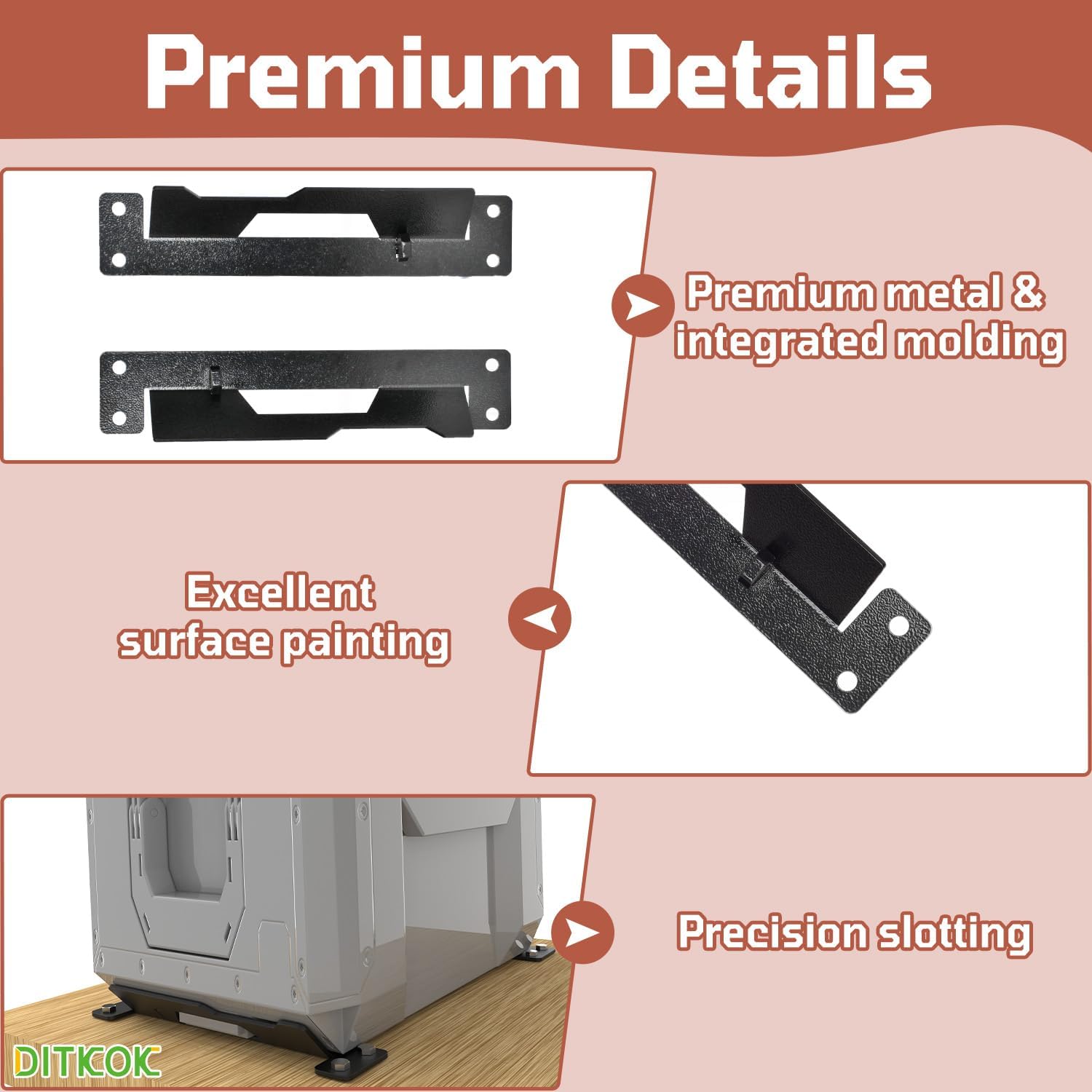 2Pcs Small Metal Mounting Brackets for Toughbuilt Stacktech
