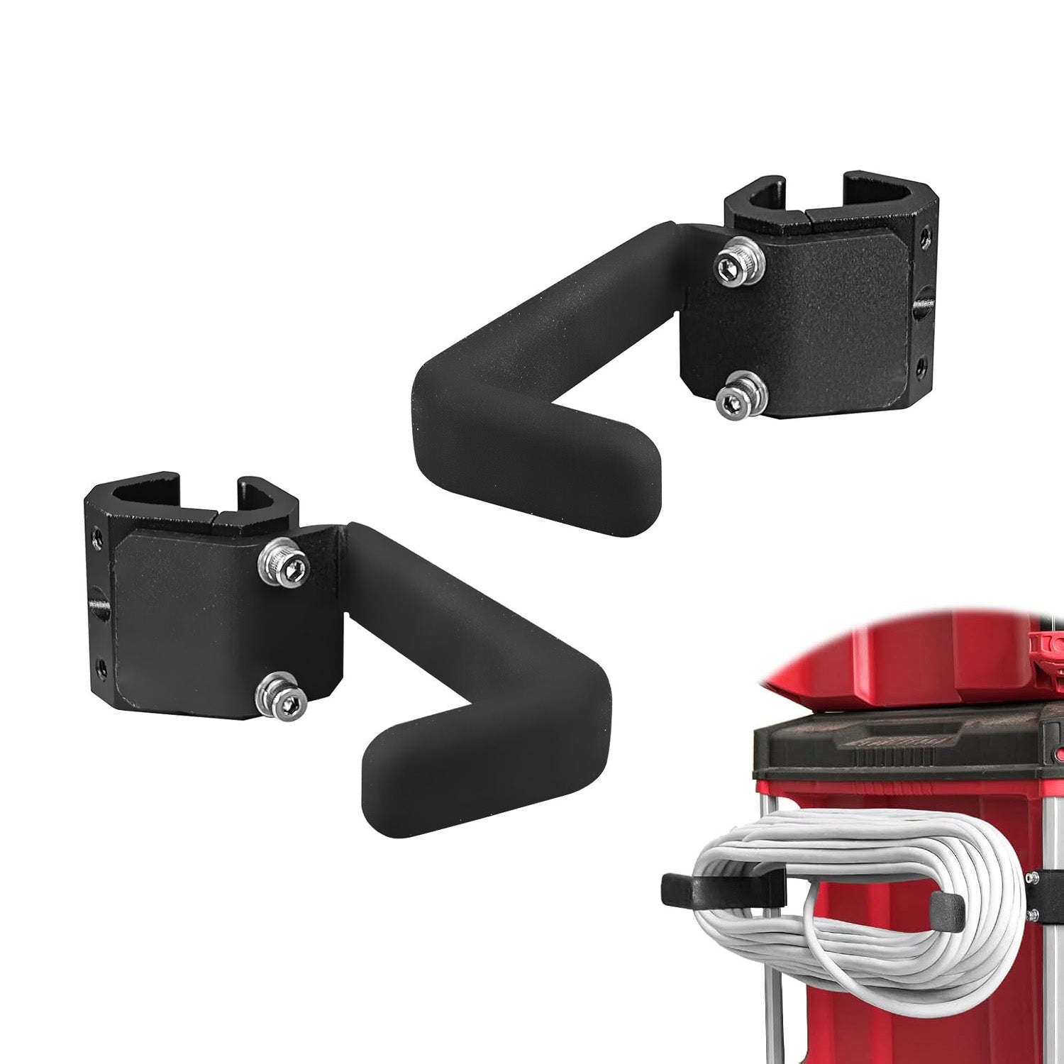 Extension Cord Holder Compatible with Milwaukee Packout Toolbox, Packout Toolbox Cord Storage Solution,Corner Rail clips Including