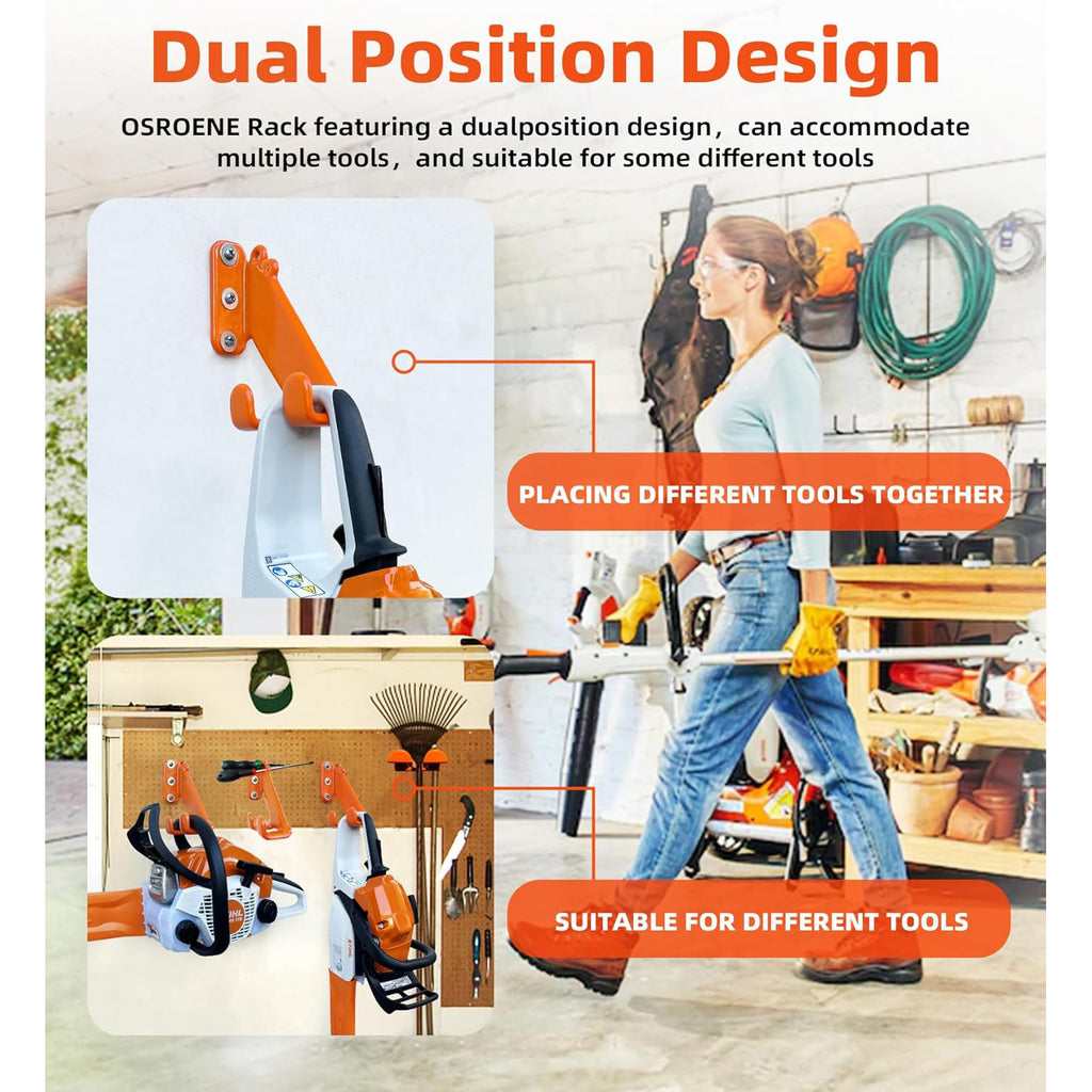 Chainsaw Hanger, 2 Pack Chainsaw Wall Mount, Heavy Duty Chainsaw Holder, Garage Organization Garage Storage Shed Organizer Mounted Chainsaw Rack