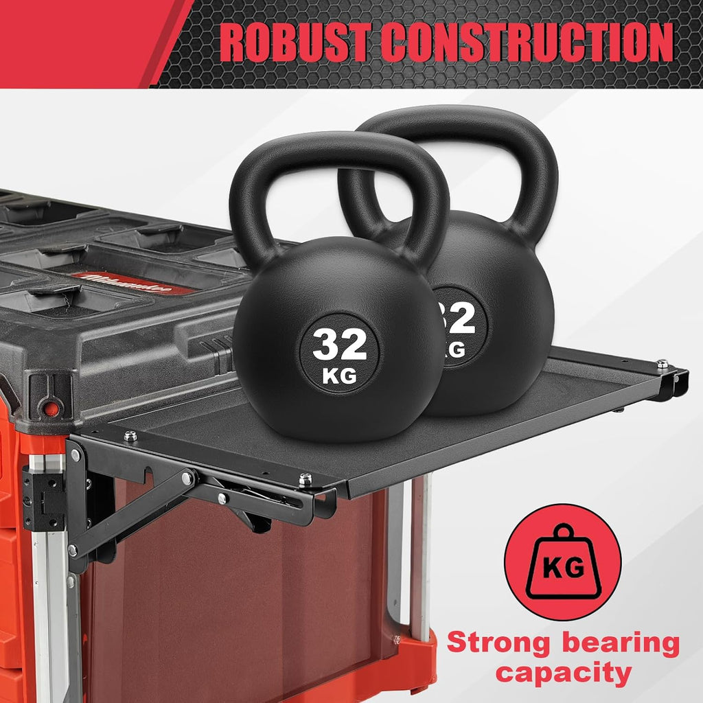 Folding Magnetic Table Compatible with Milwaukee Packout Toolbox,Powerful Magnetic Tool Tray Side on Your PACKOUT System