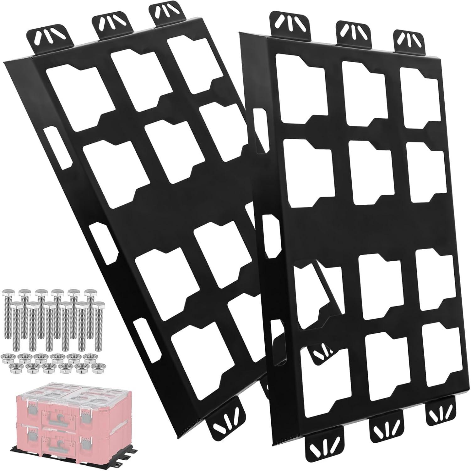 Mounting Plate Compatible with Milwaukee Packout, 100 Lbs, Metal with Powder Coat, for Tool Storage and Organization System (Full Plate-Black-2)