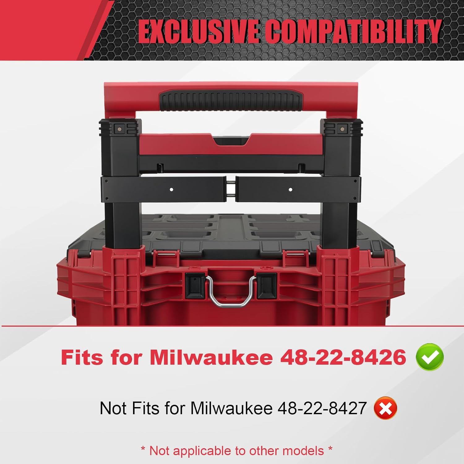 Packout Compact Mounting Plate Holder Compatible with Milwaukee 4822-8426 Rolling Toolbox, Mounted on Packout Toolbox Handle ,Mounting Plate for Tool Storage, Organization