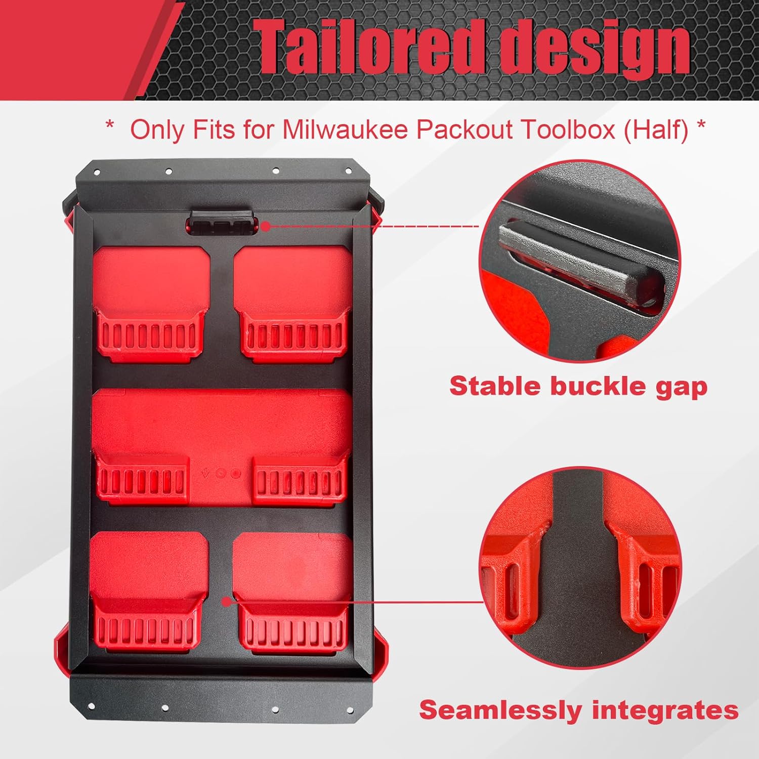 Packout Mounting Plate Compatible with Milwaukee Packout Toolbox,Aluminum Mounting Base Storage Toolbox on Wall or Floor,(Half Plate)