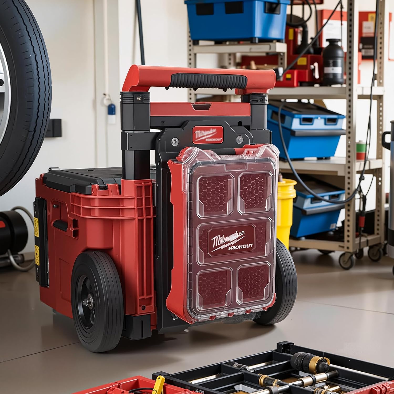 Packout Compact Mounting Plate Holder Compatible with Milwaukee 4822-8426 Rolling Toolbox, Mounted on Packout Toolbox Handle ,Mounting Plate for Tool Storage, Organization