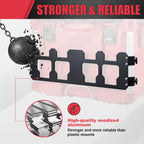 Metal bracket with an anodized aluminum design, breaking a chain, on a white background.