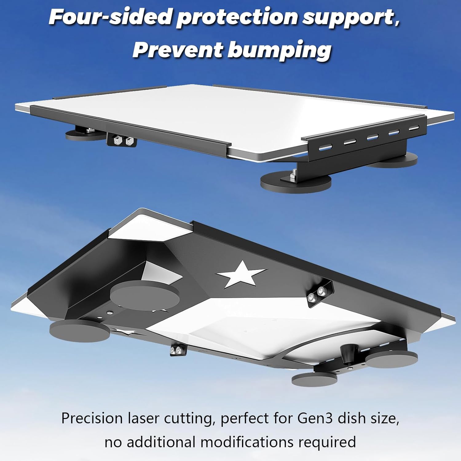 Starlink Gen 3 Magnetic Flat Car Mount | Anti-Rust Magnetic Roof Mount Kit for Starlink Accessories | RV, Van & Truck Satellite Dish Holder