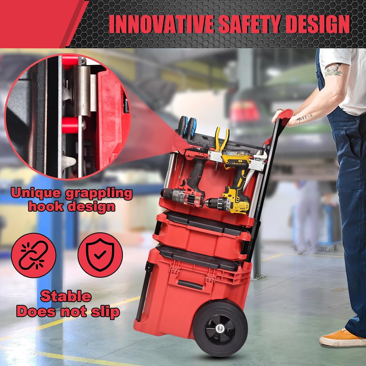 Power Drill Holder Fits for Milwaukee Packout Toolbox,Tape Measure Tool holder, Hanging Screwdrivers, Wrenches on The Side for Packout Toolbox Organizer